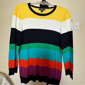 Chaps Multicolor Striped Sweater. Size Large. New WOT.